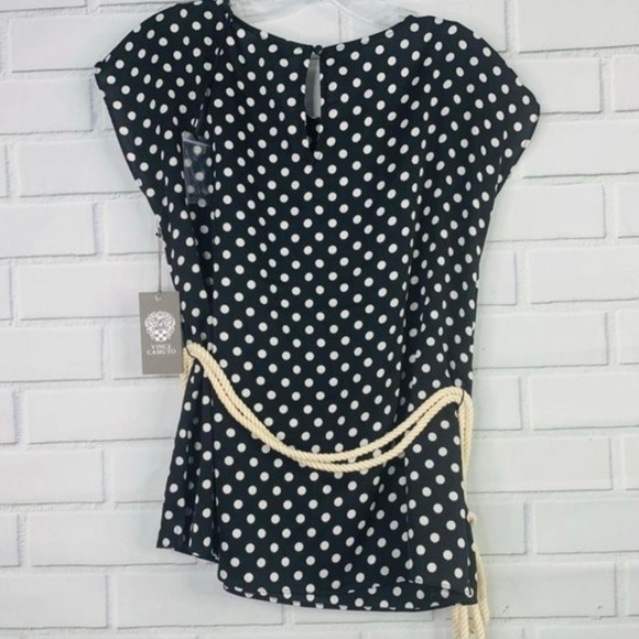 Vince Camuto polka dots black & white blouse top - size small - Picture 3 of 6